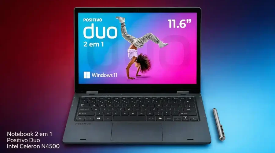 Notebook 2 em 1 Positivo Duo Intel Celeron N4500
